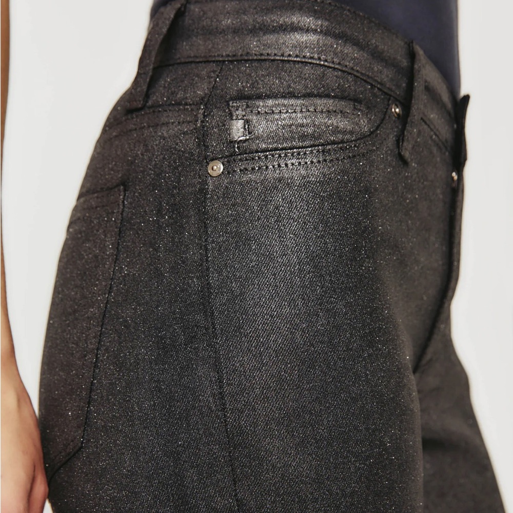 AG Adriano Goldschmied metallic Black high rise skinny jeans